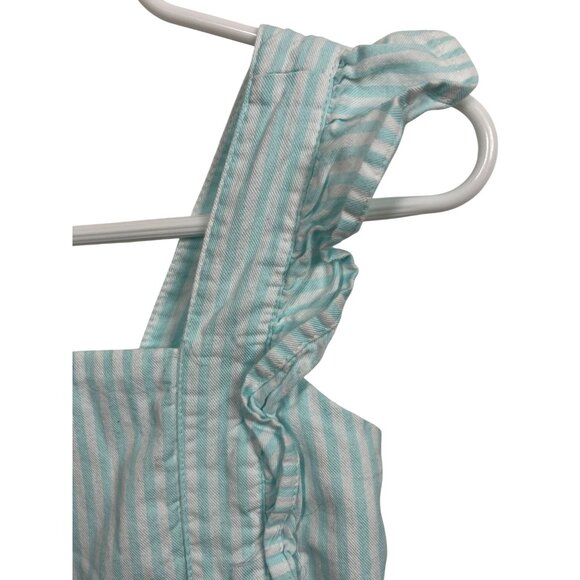 Carter’s Girls Blue White Striped Ruffle Strap Sleeveless Jumpsuit Size 5 - Picture 5 of 7